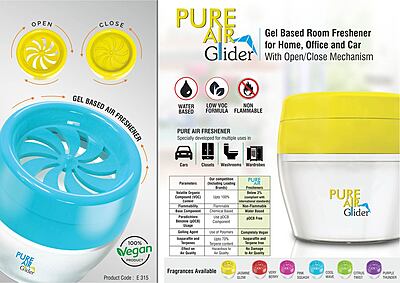 Pure Air Glider: Gel based room freshener for Home, Office and Car