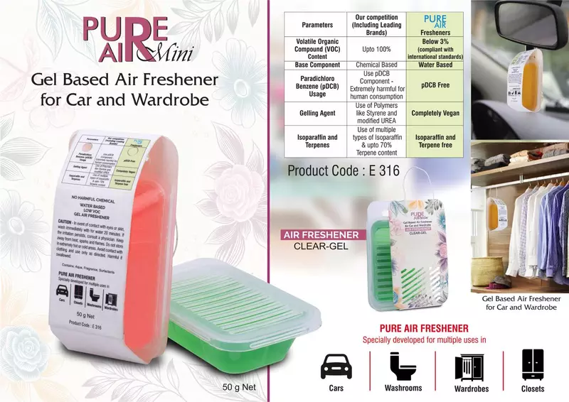Pure Air Mini: Gel based air freshener for Car and wardrobe