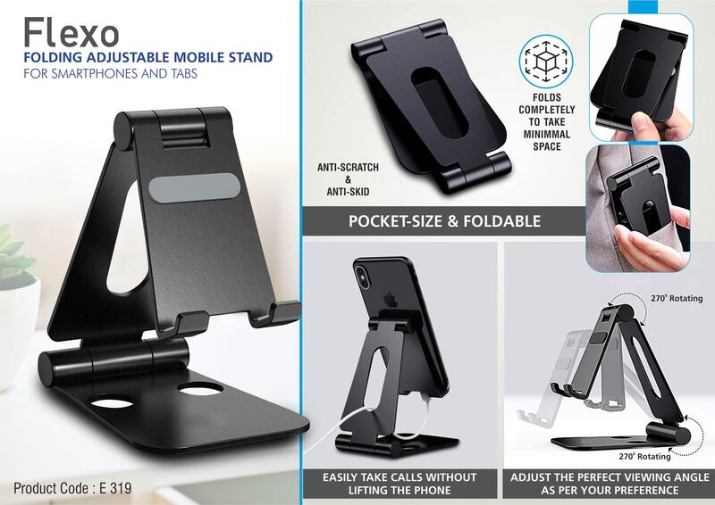 Flexo: Folding Metal Mobile Stand for Smartphones and Tabs
