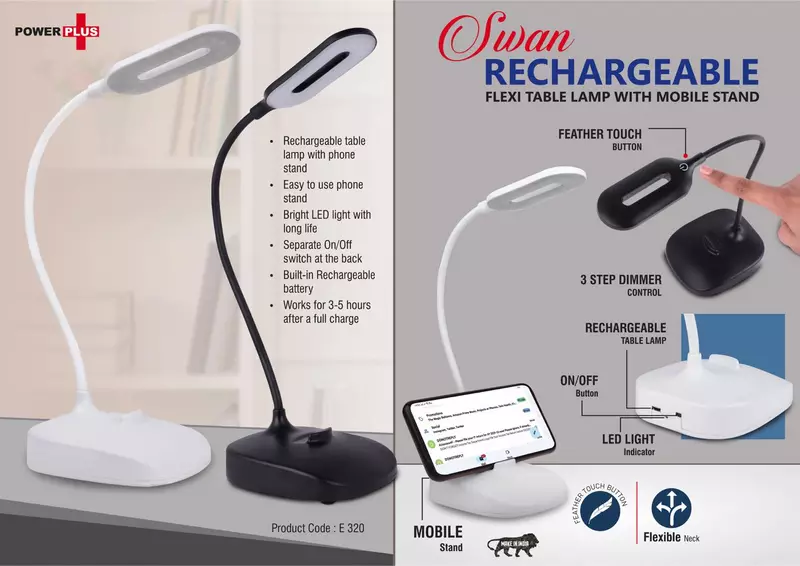 Rechargeable Flexi table lamp with Mobile stand