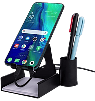 Metal mobile stand with Detachable Tumbler and Writing pad holder