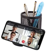 Round Wiro tumbler with Slide-out Phone Stand