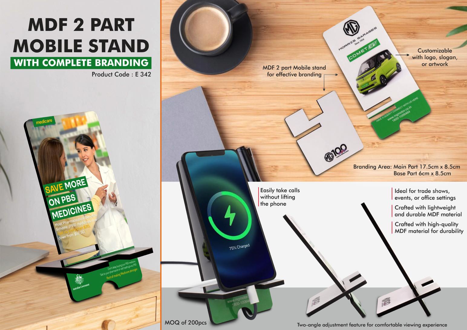 MDF 2 part Mobile stand with complete branding