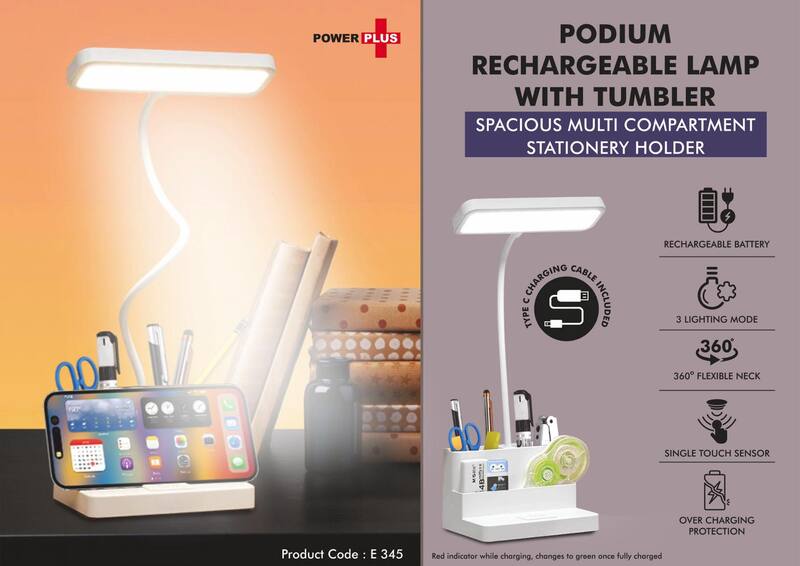 Podium: Rechargeable Lamp with Tumbler