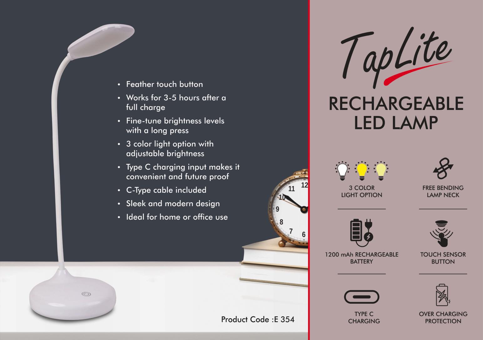 TapLite : Rechargeable LED lamp
