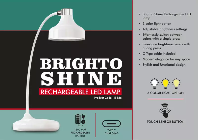 Brighto Shine : Rechargeable LED lamp