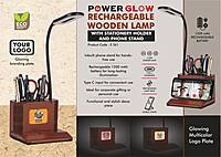 PowerGlow Wooden 3 step Dimmer Lamp