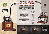 PowerGlow Wooden 3 step Dimmer Lamp