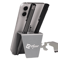 Mini phone stand with double pen holder