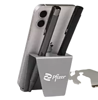 Mini phone stand with double pen holder