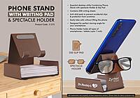 Metal Phone stand with Writing pad & Spectacle holder