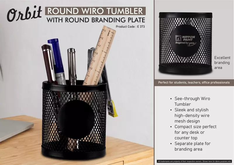 Orbit: Round Wiro tumbler with Round Branding Plate