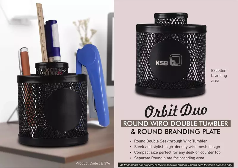 Orbit Duo: Round Wiro Double tumbler & Round Branding Plate