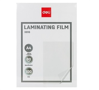 DELI LAMINATING POUCH A4 E3816 80MI 100s