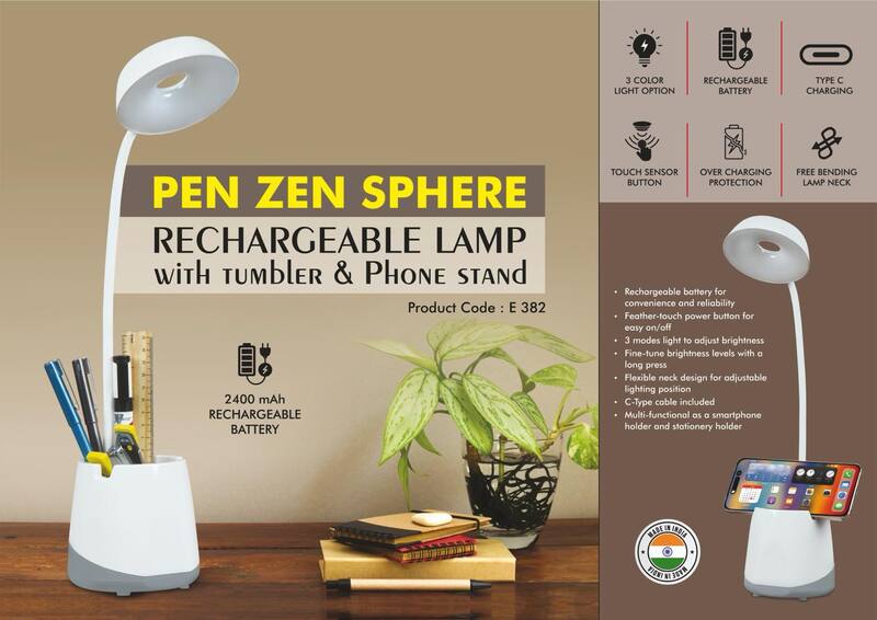 PenZen Sphere: Rechargeable lamp with tumbler & Phone stand