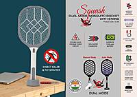 Squash: Dual Mode Mosquito racket with stand