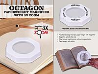 Octagon Paperweight magnifier with 3X Zoom