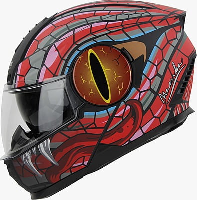 STEELBIRD SBH-40 ISS MAMBA MATT BLACK/RED C/V 600 MM