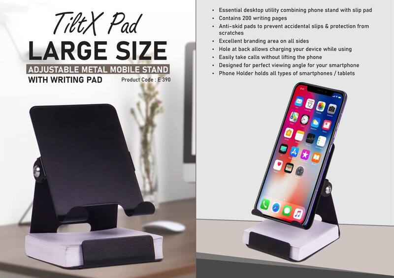 TiltX Pad: Large size Adjustable metal mobile stand with writing pad