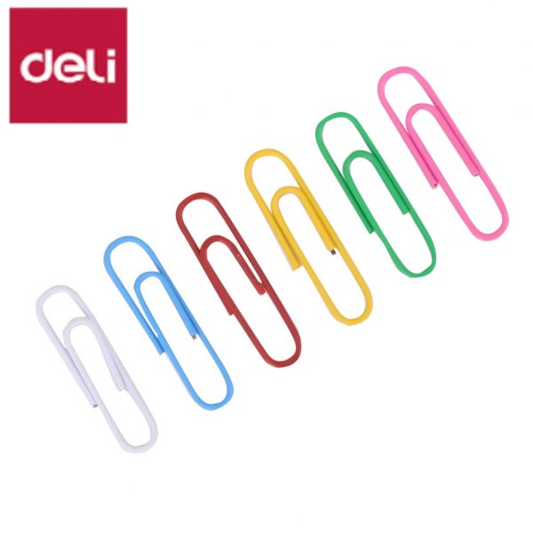 DELI E39716 COLOR PAPER CLIPS 33MM 100s