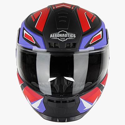STEELBIRD SBH-40 ISS SPEED GLOSSY BLACK/F RED C/V 580 MM