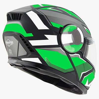 STEELBIRD SBH-40 ISS SPEED GLOSSY BLACK/GREEN C/V 580 MM