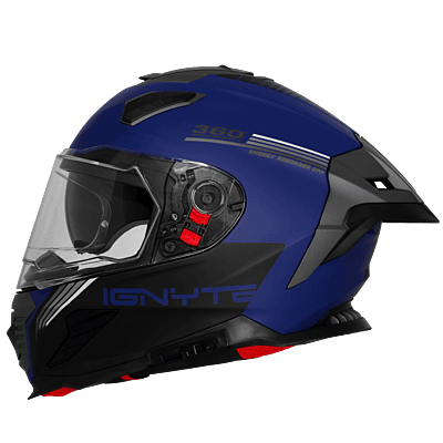 IGNYTE IGN-16 ISS DOT QUANTUMM GLOSSY NAVY BLUE 648 C+WHITE GREY C/V 600 MM WITH EXTRA SMOKE VISOR