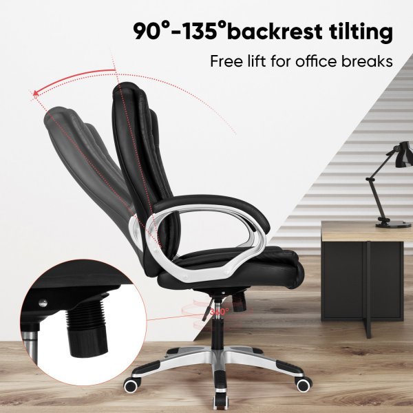 DELI E4524 EXECUTIVE HIGHBACK LEATHER CHAIR