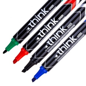 DELI U101 THINK PERM.MARKERS - PKT 4 PCS