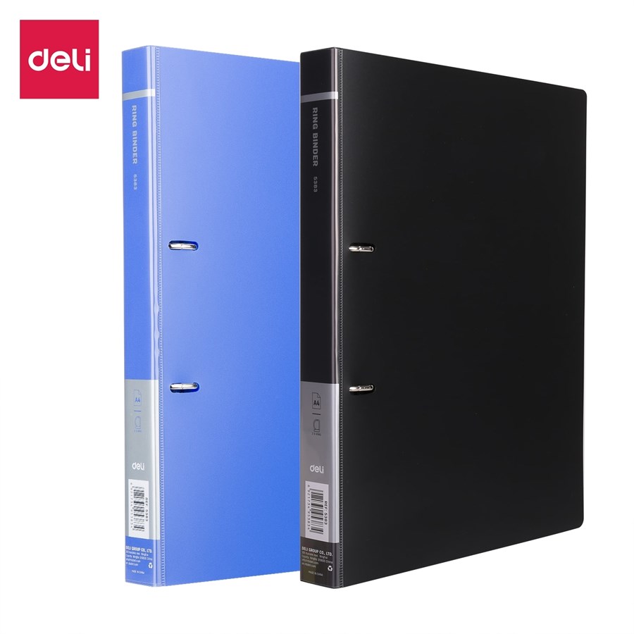 DELI E5383 2 D RING BINDER 1" PP