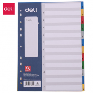 DELI F/DIVIDER E5725A 1-12 PVC COLOR