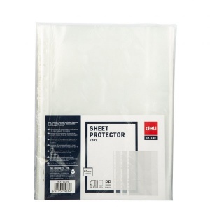 DELI F202 SHEET PROTECTOR A4 60MIC