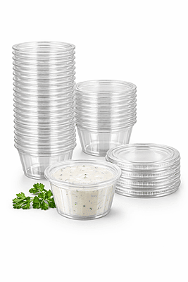 Cups, Lids, Straws:0.75oz Clear Plastic Portion Cup