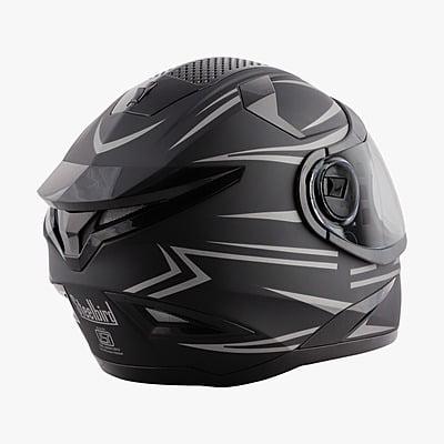 STEELBIRD SBH-17 STRIPES MATT BLACK/GREY C/V (L)