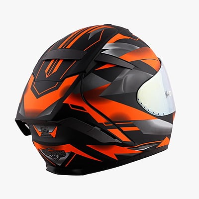 STEELBIRD SA-2 METALLIC MAT BLACK/FLUO ORANGE C/V (M) + EXTRA GOLD VISOR