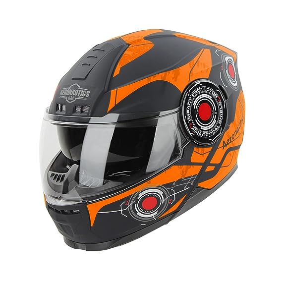 STEELBIRD SBH-40 ISS ASSASIN GLOSSY BLACK/ORANGE C/V 580 MM