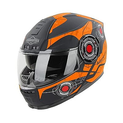 STEELBIRD SBH-40 ISS ASSASIN GLOSSY BLACK/ORANGE C/V 600 MM