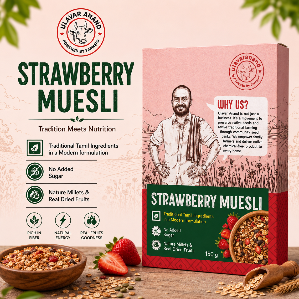 STRAWBERRY MUESLI 150 G