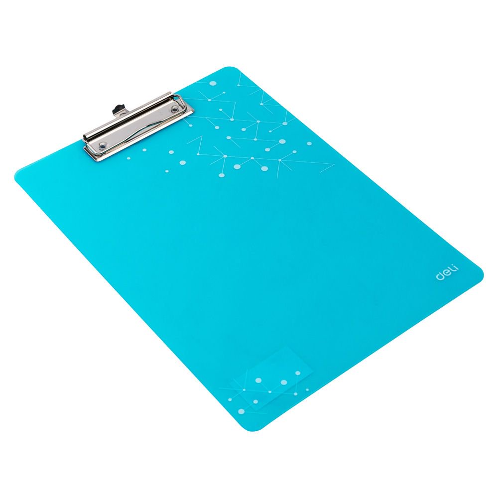 DELI EF75632 A4 PVC CLIPBOARD TRANS.BLUE