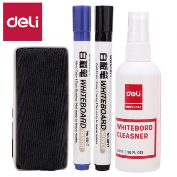 DELI E7839 WHITEBOARD CLEANING SET 4PCS