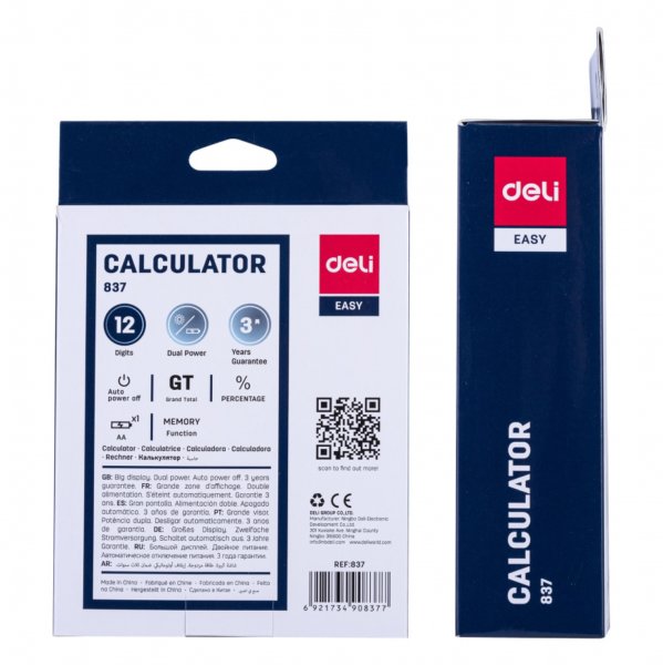 DELI EASY E837 CALCULATOR 12-DIGIT