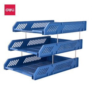DELI E9209 PLASTIC TRAY 3 TIER BLUE