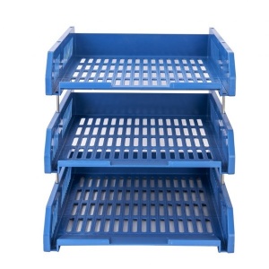 DELI E9209 PLASTIC TRAY 3 TIER BLUE