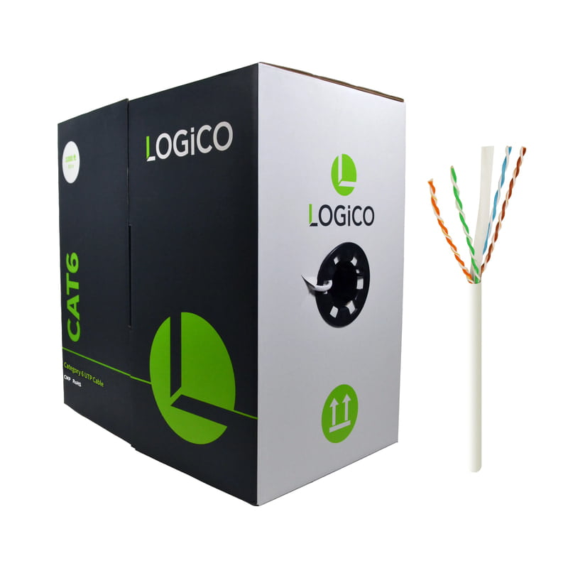 Cat6 UTP CMP Cable 23AWG 1000Ft White