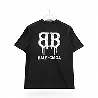Playera Balenciaga Logo BB Efecto Pintura Goteada