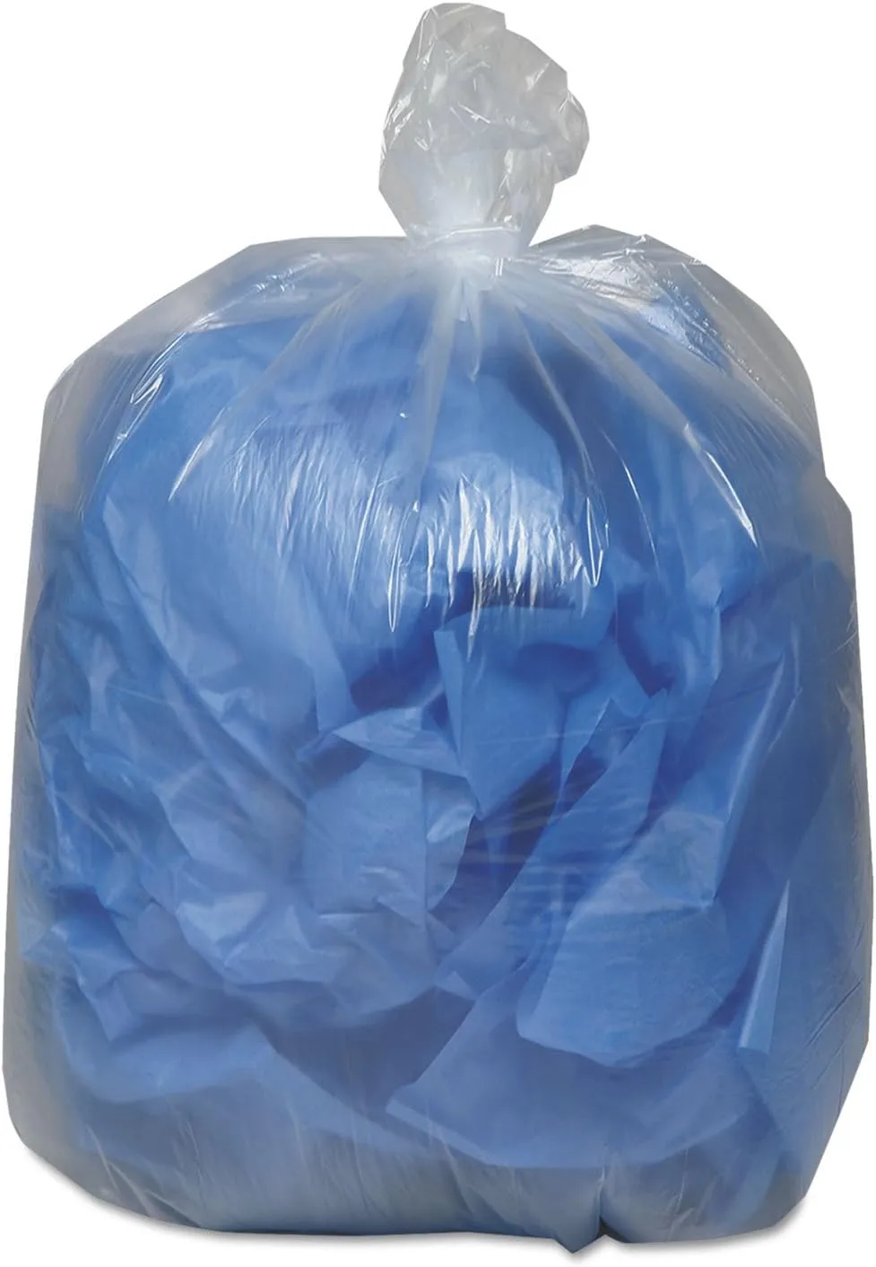 Earthsense Commercial RNW5815C Clear Recycled Can Liners - 60 gal, 1.5 mil, 38 x 58