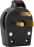 Eaton S42-SP Arrow Hart heavy-duty universal NEMA power plug, Black