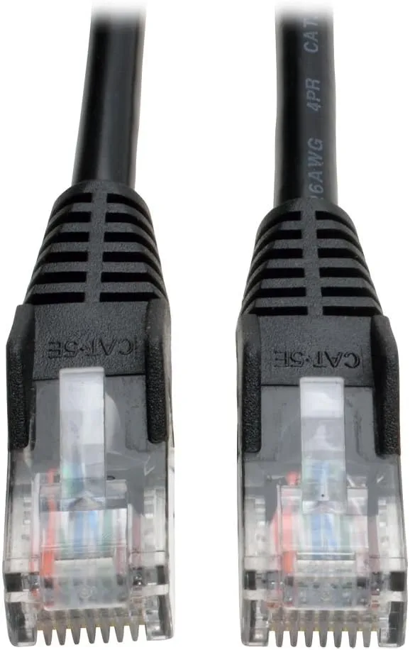 Tripp Lite Cat5e 350MHz Snagless Molded Patch Cable (RJ45 M/M) - Black, 15-ft.(N001-015-BK)