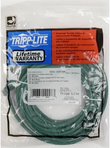 Tripp Lite Cat6 Gigabit Snagless Molded Patch Cable (RJ45 M/M) - Green, 5-ft. (N201-005-GN)