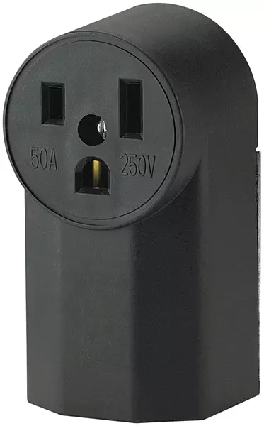 The Eaton WD1252 2-Pole 3-Wire 50-Amp 125-Volt Surface Mount Power Receptacle, Black,Original Version,Small Small Multicolor
